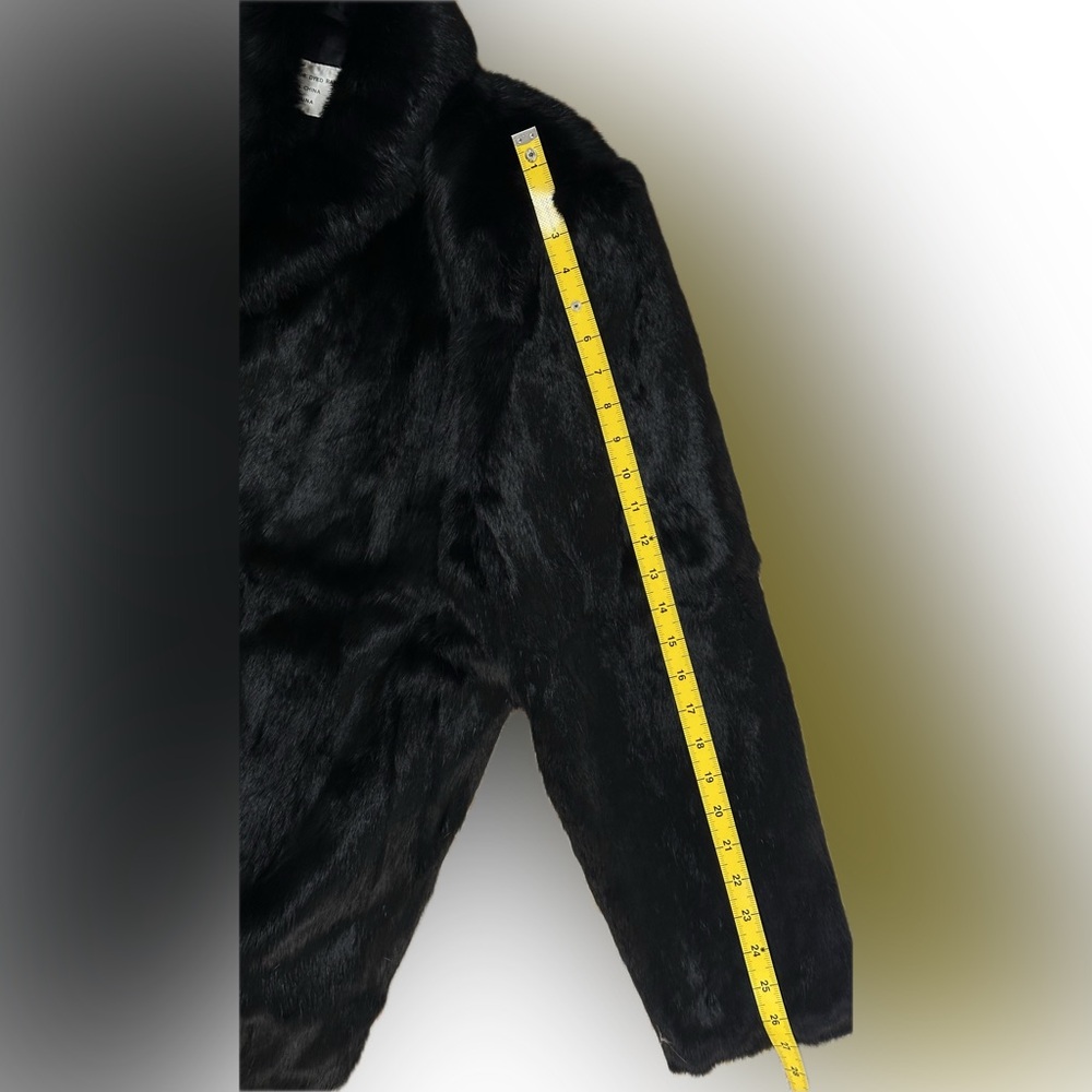 Dyed Black Rabbit Fur Jacket - Picture 8 of 9